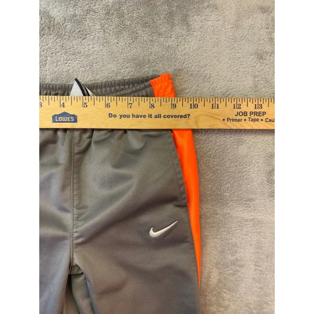 Nike Boys Gray Orange Stripe Active Track Pants Joggers Size 5